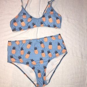 Cupshe Pineapple 🍍 Ocean high waist bikini set M